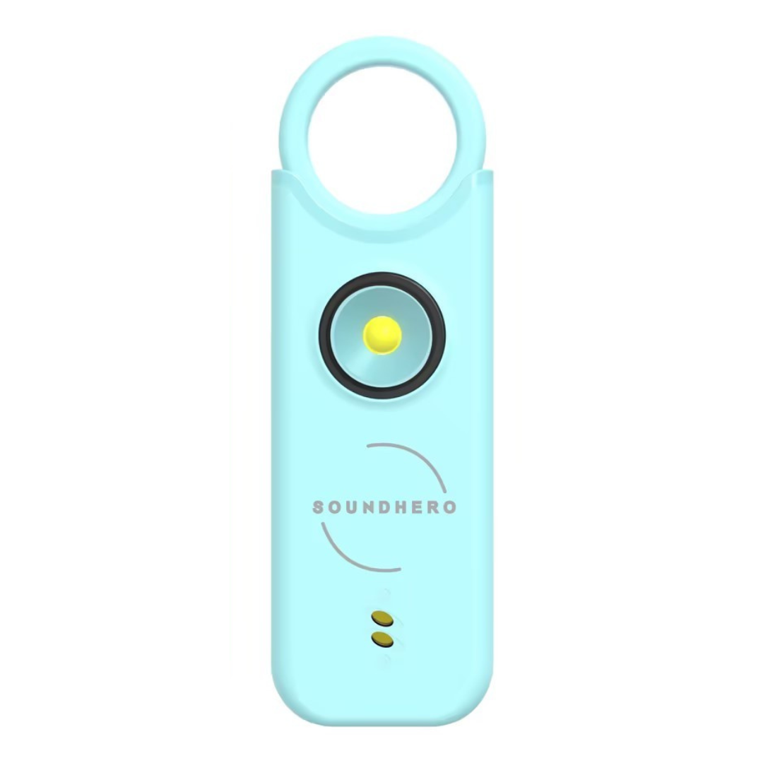 SOUNDHERO Signature - Personal self-defense alarm with Movement Activated mode - USB rechargeable - SKY BLUE