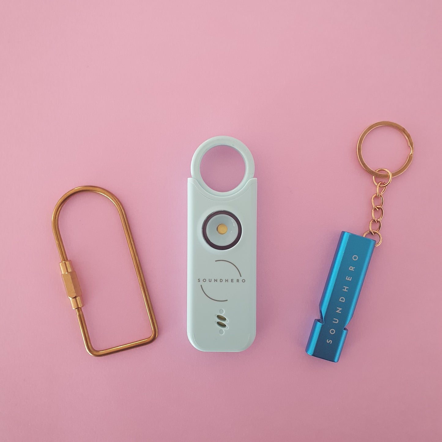 SOUNDHERO Signature - Personal self-defense alarm with Movement Activated mode - USB rechargeable - SKY BLUE