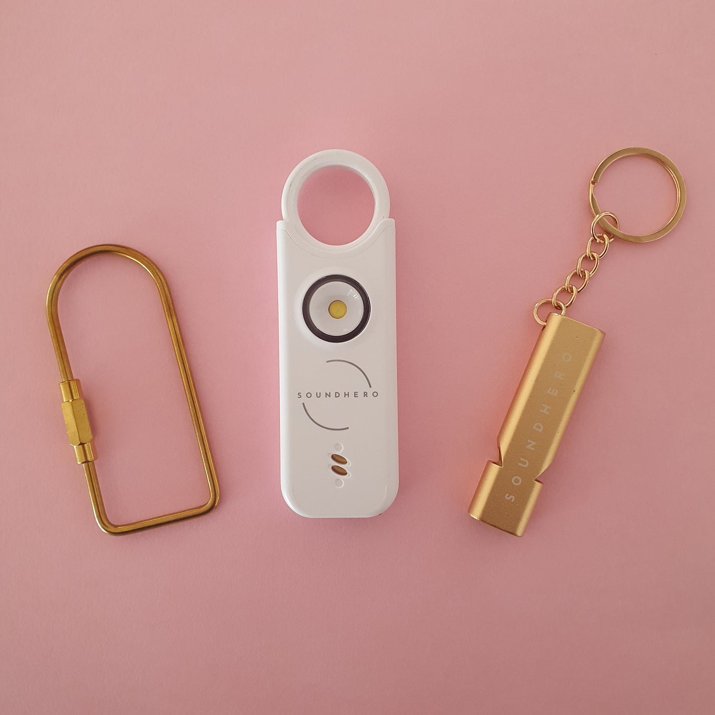 SOUNDHERO Signature - Personal self-defense alarm with Movement Activated mode - USB rechargeable - WHITE