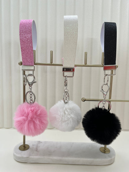 Glitter wristlet keychain