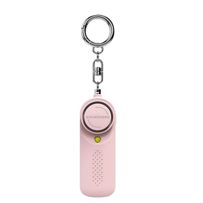 SOUNDHERO personal self-defense alarm keyring with built in light - Battery operated - Pastel Pink
