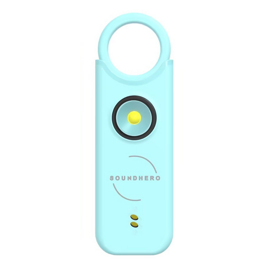 SOUNDHERO Signature - Personal self-defense alarm with Movement Activated mode - USB rechargeable - SKY BLUE