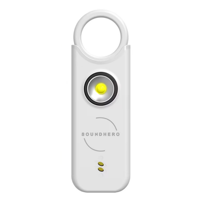 SOUNDHERO Signature - Personal self-defense alarm with Movement Activated mode - USB rechargeable - WHITE