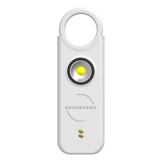 SOUNDHERO Signature - Personal self-defense alarm with Movement Activated mode - USB rechargeable - WHITE